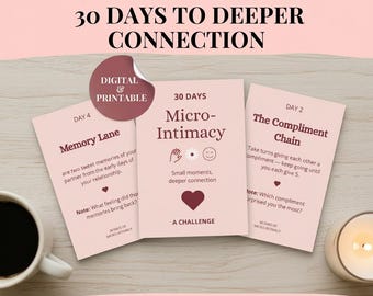 Couples Intimacy Challenge: 30-Day Connection Prompts (Printable  Digital PDF Cards)