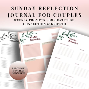Couples Reflection Journal – Gratitude, Intimacy & Therapy Prompts | Printable PDF Digital Journal