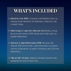 What’s included in Endless Nights couples card game: 32-page color PDF for digital use on phone, tablet, or computer, 4-page printable black and white card set, 32-page single-card printable PDF, and simple instructions. 30 daily before-bed conversation starters for couples to connect deeply and enjoy meaningful talks. Ideal for married or dating couples, long distance relationships, anniversaries, or relationship growth activities. Digital and printable version included.