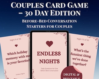 30 Day Couples Challenge Cards | Printable Daily Intimacy Prompts for Relationship Connection | Digital Download