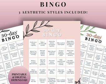 Juego de bingo para parejas, 3 estilos (descarga digital)