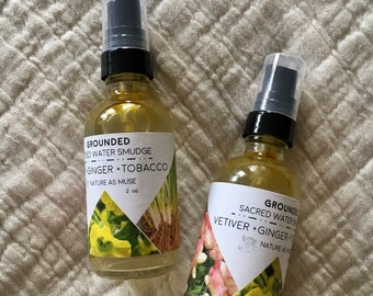 GROUNDED- Vetiver + Ginger + Tobacco Water Smudge Spray