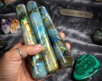 4" Rainbow Labradorite Stone Healing Crystal Massage Wand 4Inch