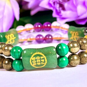Geld Hersteller Stein Armband Engel Zahl Zibu PyritAmethyst, Kristall, G Aventurin, Magnetit, Tigerauge, Malachit Bild 2