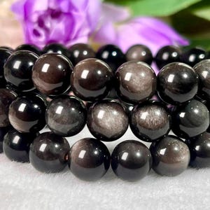 Men's 10 MM Apache Tear Stone Bracelet| Jewelry for Men
