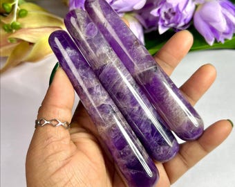 4" Amethyst Stone Healing Crystal Massage Wand 4Inch