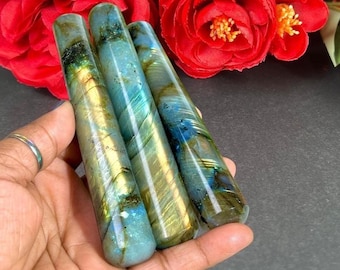 4" Rainbow Labradorite Stone Healing Crystal Massage Wand 4Inch