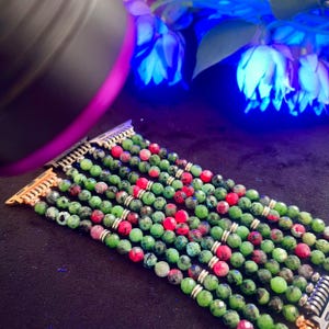 Ruby Zoisite stone  Crystal Stone Apple Watch Band Bracelet