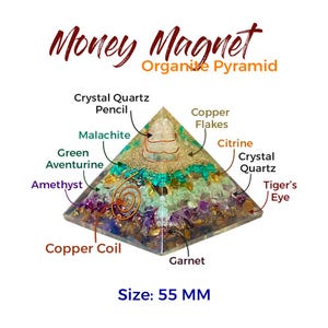 Großer Geldmagnetstein Orgon Pyramide 55 MM