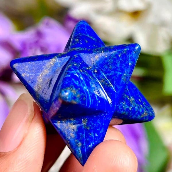 25mm ラピスラズリ メルカバ 保護 グラウンディング スター 神聖幾何学 クリスタル 瞑想 レイキ ストーン ギフト