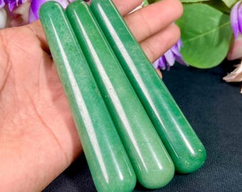 4" groene aventurijnsteenkristal massagestaaf 4""
