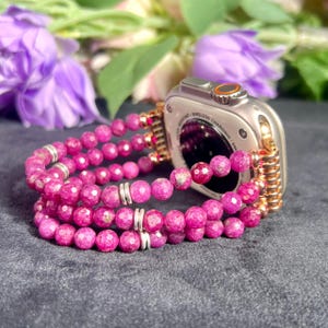 Ruby  stone  Crystal Stone Apple Watch Band Bracelet