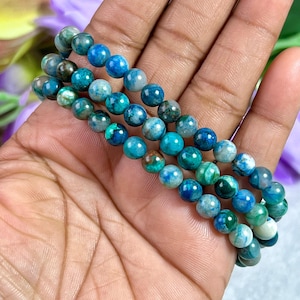 6 MM Scheelite Crystal Stone Round Beaded Stretchable Bracelet