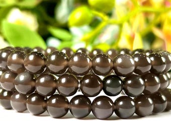 8MM Apache Tears Stone Round Beaded Stretch Bracelet