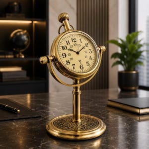 Vintage messing nautische bureauklok: elegant tafeluurwerk