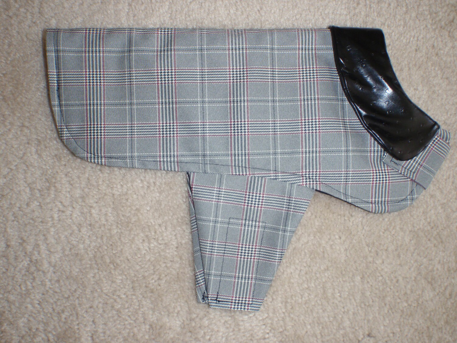 Black Plaid Dog Rain Coat Etsy