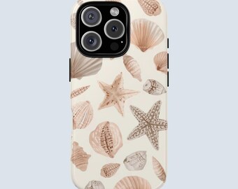 Seashell Phone Case | Neutral Seashell Phone Case | Beige Coastal Aesthetic | iPhone Case | Samsung Galaxy Case