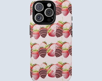 Chocolate Covered Strawberry Phone Case | Valentines Day Phone Case iPhone 17 16 15 14 13 12 11 Pro Max X | Samsung S25 S24 S23 S22 Ultra