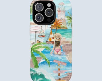 Tropical Phone Case | Coastal Beach Phone Case | Beach Vacation Case | Ocean Phone Case | Summer Vibes | iPhone | Samsung
