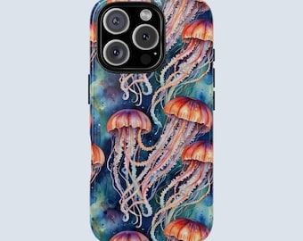 Jellyfish Phone Case | Deep Sea Jellyfish Phone Case | Ocean Art Aesthetic | Glossy Tough Cover for iPhone & Samsung