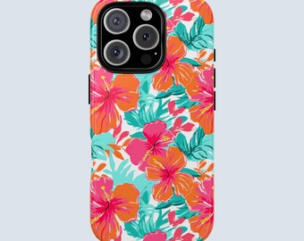 Tropical Hibiscus Phone Case | Tropical Floral Phone Case | Vibrant Case for Summer | iPhone Case | Samsung Galaxy Case