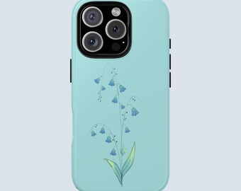 Bluebell Bloom Phone Case | Mint Pastel Botanical Design | Summer Phone Case iPhone 17 16 15 14 13 12 Pro Max | Samsung S22 Ultra