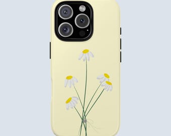 Minimalist Daisy Phone Case | Cute Flower Floral Design for iPhone 17 16 15 14 13 12 Pro Max Plus | Samsung Galaxy S25 S24 S23 S22 Ultra