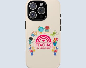 Teaching Phone Case | Unique Gift for Teachers | End of Year Gift | Cute Teacher Gift iPhone & Samsung Cover | Glossy Tough Protective Case