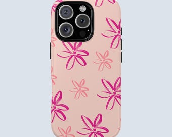Pink Blossom Phone Case | Floral iPhone & Samsung Cover | Glossy Tough Protective Case | Pink Aesthetic Gift