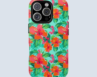 Tropical Paradise Hibiscus Phone Case | Tropical Floral Phone Case | Floral Beach Design | iPhone Case | Samsung Case | Summer Gift