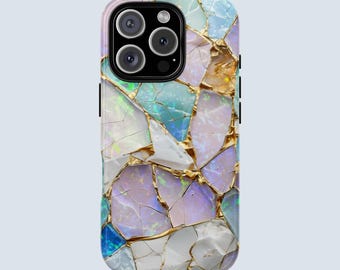 Iridescent Opal Stone Phone Case | Opal Phone Case | Gemstones | iPhone 17 16 15 14 13 12 11 | Samsung Galaxy S25 S24 S23 S22