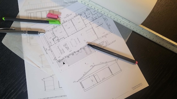 Scandinavian House Plan with Sauna - 4BR Home Design (pdf+dwg)