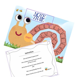 Note Trail music theory game for kids, music game for children, piano game, piano activities, piano music theory game for children