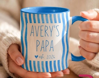 Personalized Papa Mug, First Father’s Day Gift, Custom Dad Coffee Mug with Name & Est Year, New Dad Gift, Papa Est 2026 Cup