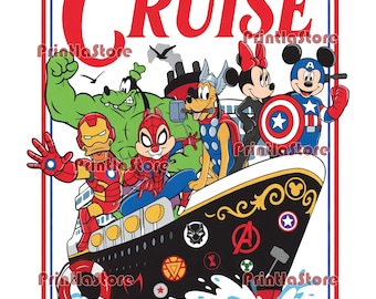 Disney Cruise PNG, Superhero Mickey Friends Digital Download, Family Cruise Shirt Design, Disney Destiny PNG File