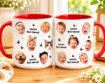 Custom Kids Photo Mug – Personalized Best Dad Coffee Mug, Baby Face Ceramic Cup, Funny Father’s Day Gift for Husband & Grandpa