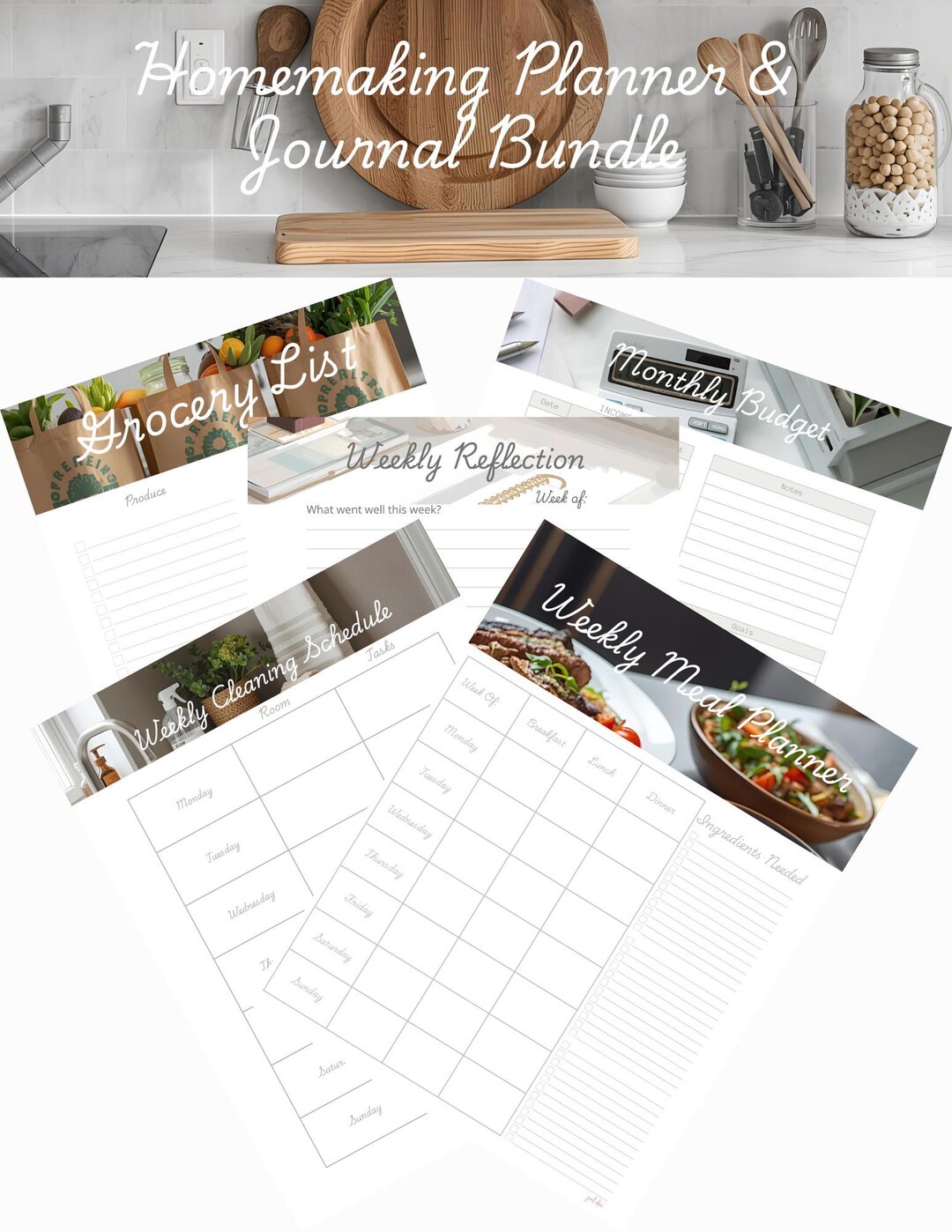 Homemaking Planner & Journal Bundle | Printable PDF - Etsy