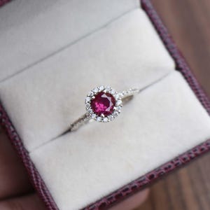Lab Created Ruby Dedicate Ring Statement Handmade Silver Jewelry
