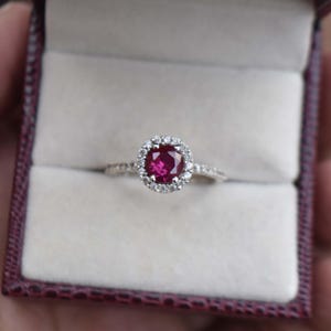 Lab Created Ruby Dedicate Ring Statement Handmade Silver Jewelry image 5