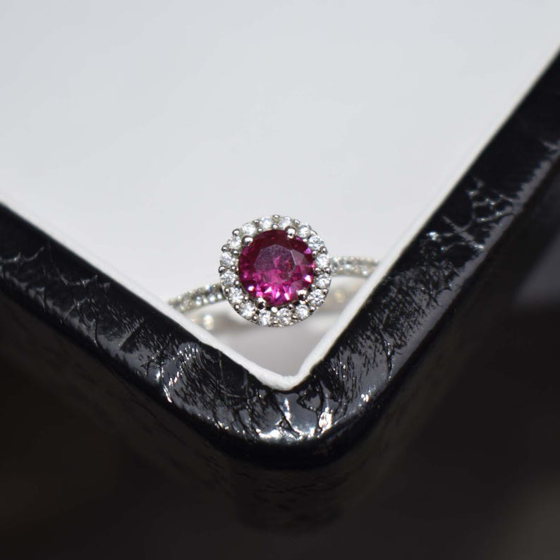 Lab Created Ruby Dedicate Ring Statement Handmade Silver Jewelry image 3