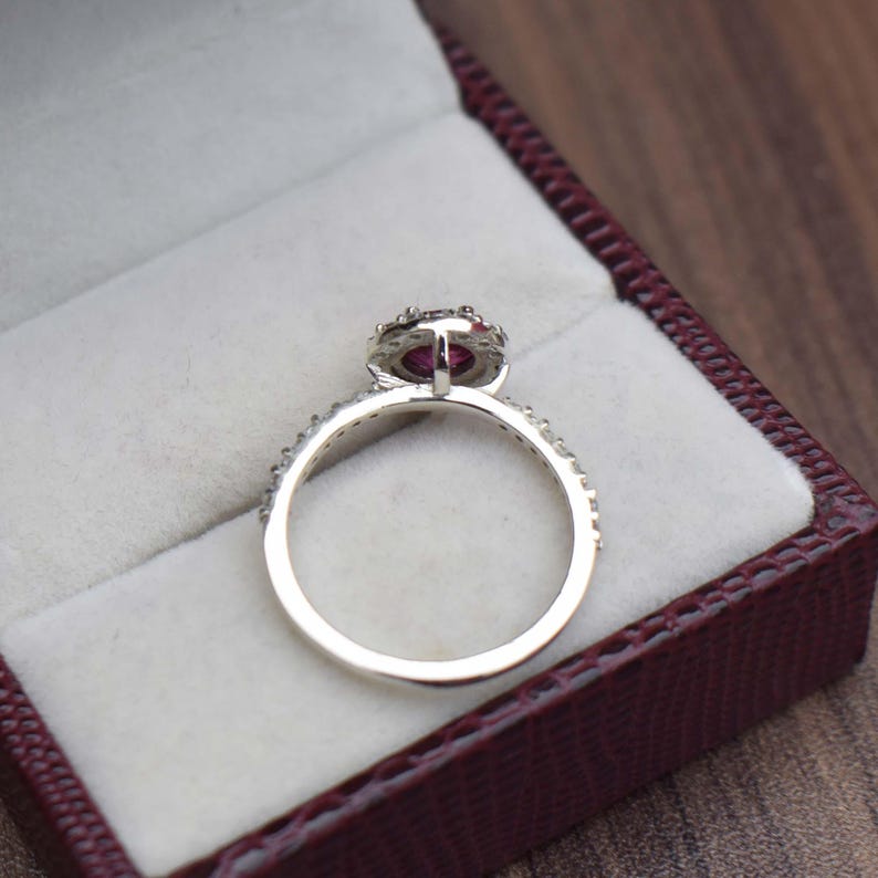 Lab Created Ruby Dedicate Ring Statement Handmade Silver Jewelry image 6