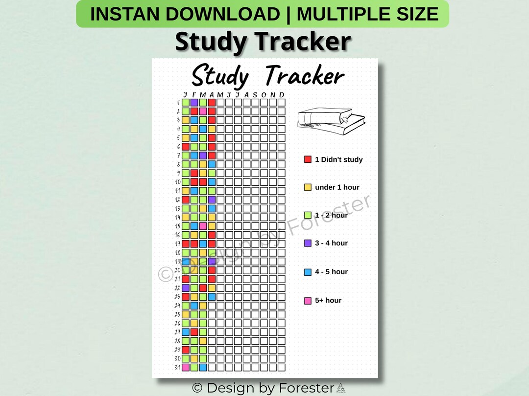 Yearly Study Tracker Printable, A4 A5, Student Planner (PDF) - Etsy