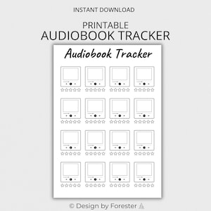Hörbuch Tracker Printable, Lesetagebuch (A4, A5)