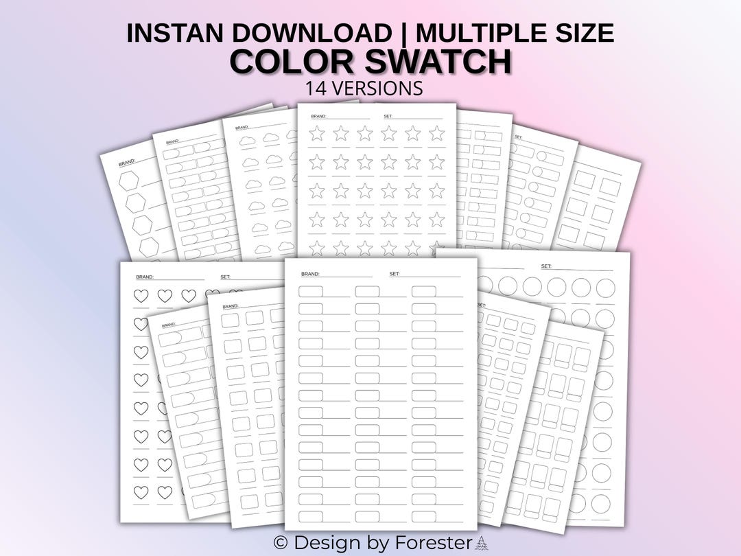 Color Swatch Charts, Blank Test Templates, Artist Palette Organizer ...