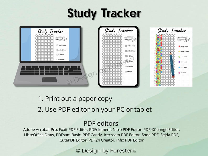 Yearly Study Tracker Printable, A4 A5, Student Planner (PDF) - Etsy