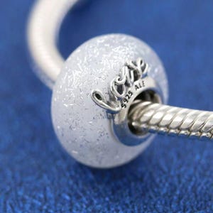 Charme perles en verre de Murano : noyau en argent sterling, bracelet européen (2 pièces