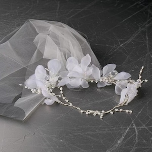 Luxury European Bridal Crown with Veil,Handmade Crystal Tiara for Elegant Wedding Look,Fairy Queen Hairpiece for Bride,Bridal Tiara with Vei