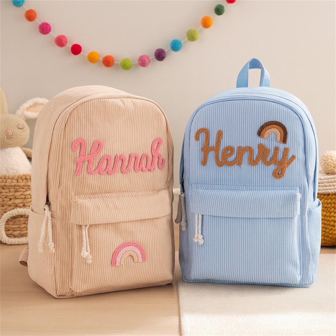 Custom Corduroy Toddler Backpack, Personalized Name School Bag - Etsy