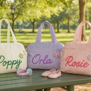 Custom Name Dance Duffel Bag | Hand-Crocheted Ballet & Cheer Bag