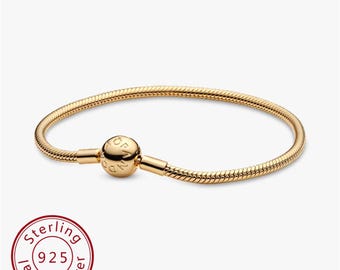 Pandora Schlangenkette Armband, 925 Silber Bettelarmband für Frauen, Minimalistisches Bettelarmband, zierlicher Schmuck für jeden Tag, Geschenk für Sie